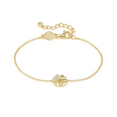 Nomination PETIT SPARKLE Armband aus 925er Silber, dazu mit Cubic Zirkonia verziertes Schmuckelement (003_Kleeblatt (Gelbgold))